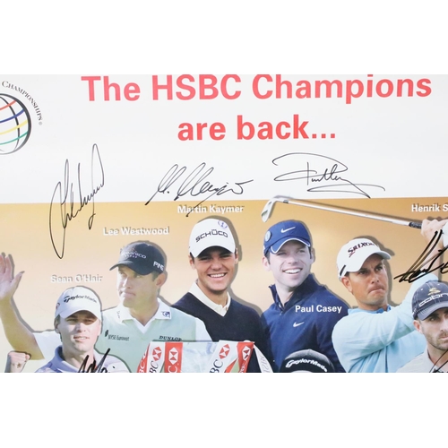 595 - Golf interest - Signed Photographic Poster of Golfers competing in the 2009 World Golf Championship ... 