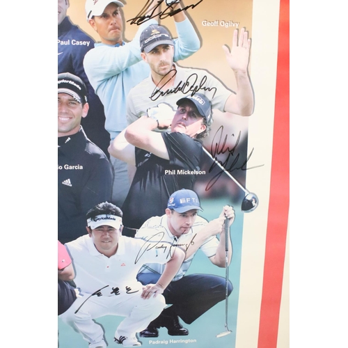 595 - Golf interest - Signed Photographic Poster of Golfers competing in the 2009 World Golf Championship ... 