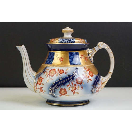 47 - Early 20th century William Moorcroft for Macintyre Imari Aurelian teapot & cover, pattern no. M207, ... 