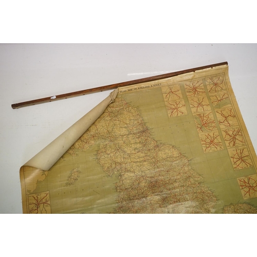 419 - 'Wool in the United Kingdom' rolled poster, wooden support bars and ties, 139 x 91cm and a 'Geograph... 