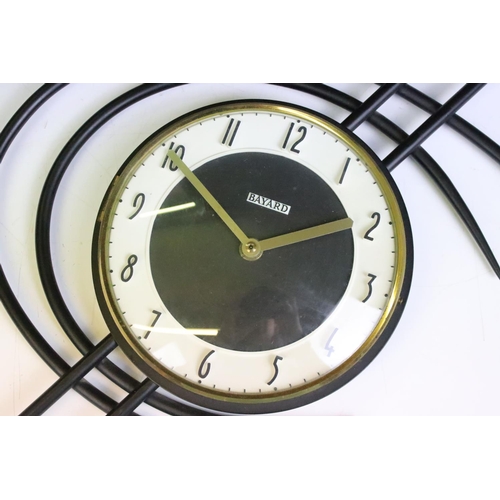 119 - Bayard 1960's French Modernist wall clock, the black & white dial with Arabic numerals. Measures app... 