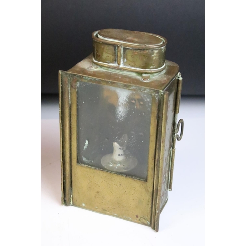 153 - Early 20th Century Brass Ships Binnacle Compass, with glass viewing window, the compass by Henry Hug... 