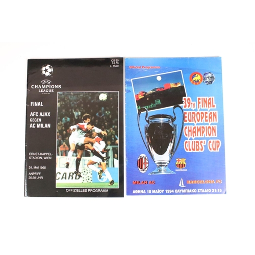 551 - Football Programmes - Five Champions League Final football programmes to include 1994, 1995, 1996, 1... 