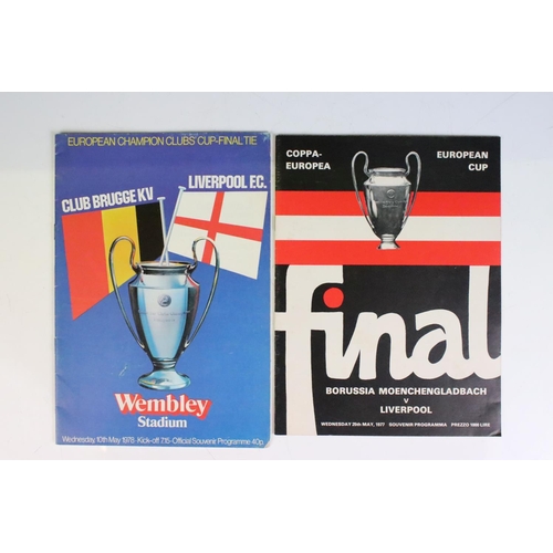 555 - Football Programmes - Five Liverpool European Cup Final programmes to include 1977, 1978, 1981, 1984... 