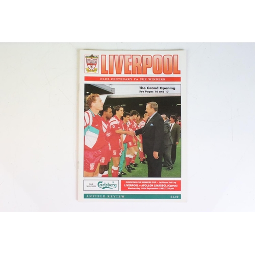 557 - Football Programmes - Large collection of home Liverpool programmes from 1964 to present day, all fe... 