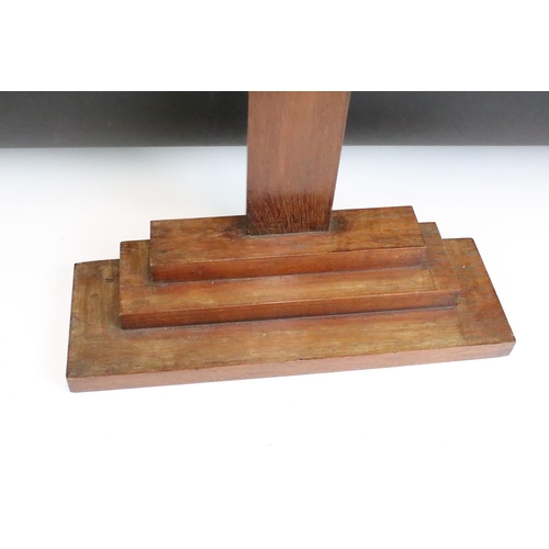 174 - Wooden cross mounted on a stepped base, 59cm high