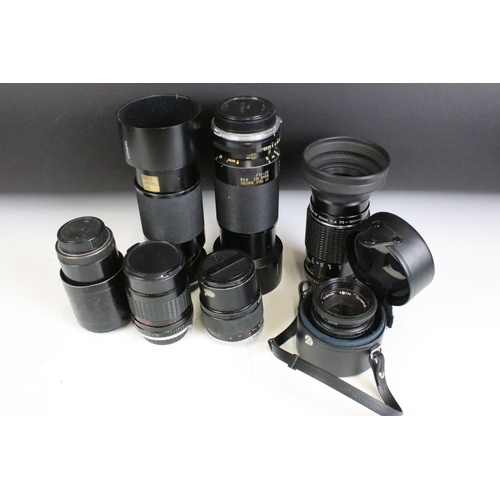 191 - Cameras and Equipment - including Olympus OM-System Zuiko Auto-T 135mm 1:35 Fixed Lens, Ensinor 135m... 