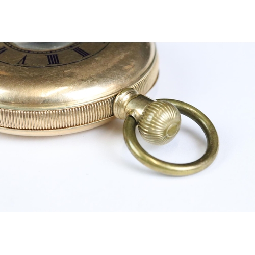 211 - A early 20th century 14k gold plated half hunter pocket watch.