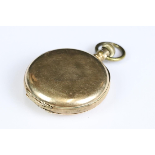 211 - A early 20th century 14k gold plated half hunter pocket watch.