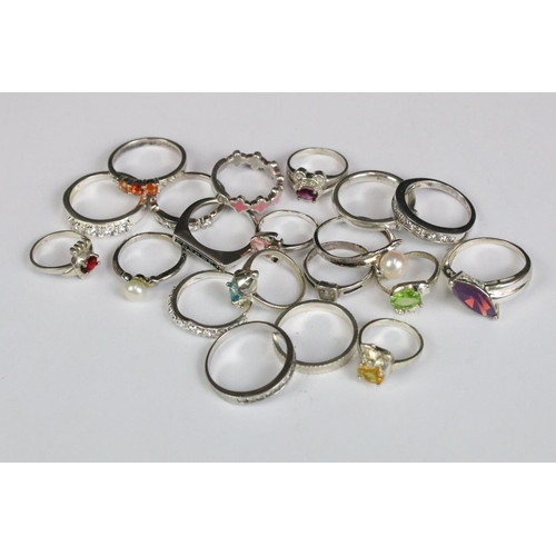 216 - Collection of twenty silver rings