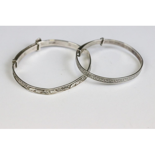 217 - Two vintage silver bangles