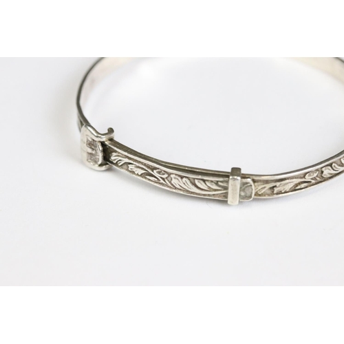 217 - Two vintage silver bangles