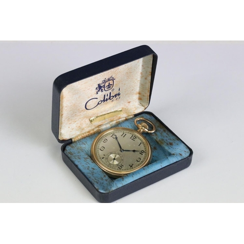 227 - An early 20th century gents 9ct gold cased pocket watch with silvered dial.