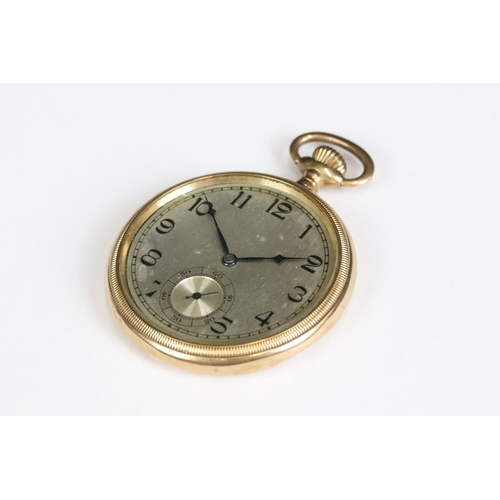 227 - An early 20th century gents 9ct gold cased pocket watch with silvered dial.