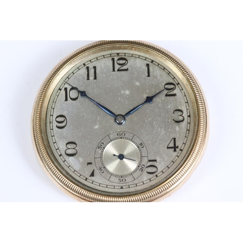 227 - An early 20th century gents 9ct gold cased pocket watch with silvered dial.