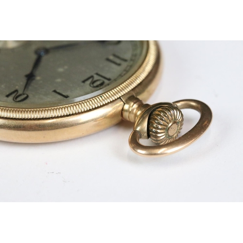 227 - An early 20th century gents 9ct gold cased pocket watch with silvered dial.