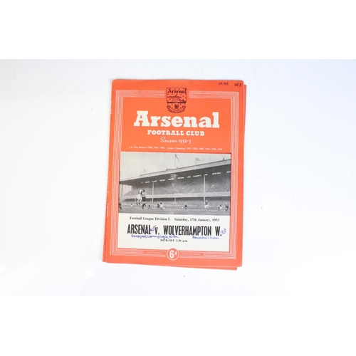 588 - Batch of 54 football programmes from season 1952/3, London clubs feature heavily, mixed condition.