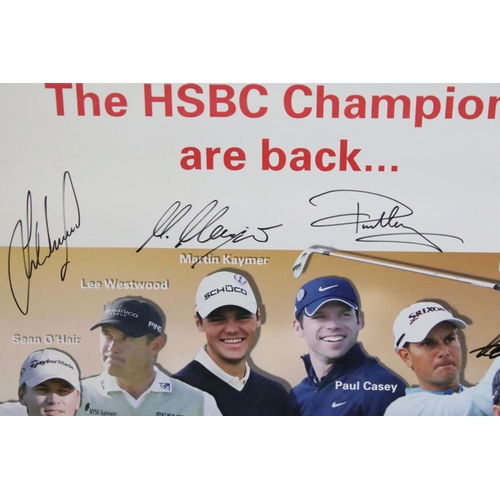 595 - Golf interest - Signed Photographic Poster of Golfers competing in the 2009 World Golf Championship ... 