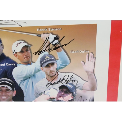 595 - Golf interest - Signed Photographic Poster of Golfers competing in the 2009 World Golf Championship ... 