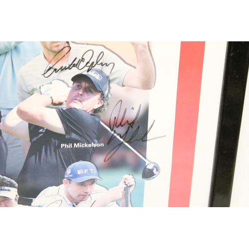 595 - Golf interest - Signed Photographic Poster of Golfers competing in the 2009 World Golf Championship ... 