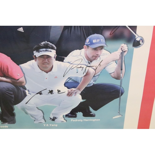 595 - Golf interest - Signed Photographic Poster of Golfers competing in the 2009 World Golf Championship ... 