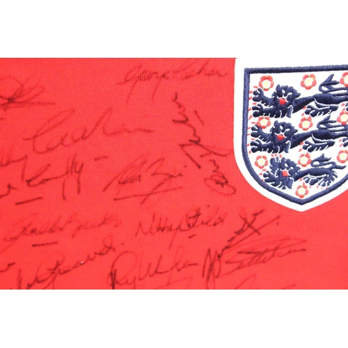 609 - England World Cup 1966 Replica Shirt / Jersey signed by twenty one members of the squad including Ma... 