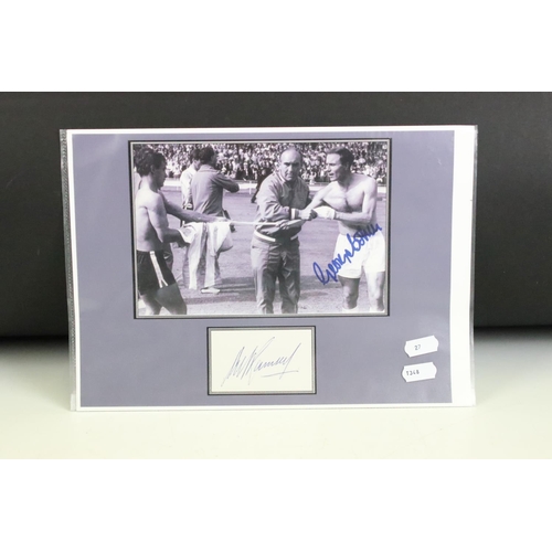 612 - England 1966 World Cup interest - Photographic Display of Alan Ball with signature below (with certi... 