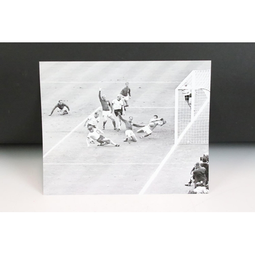 614 - England World Cup 1966 Ephemera including six press style photographs, set of four postcards and two... 