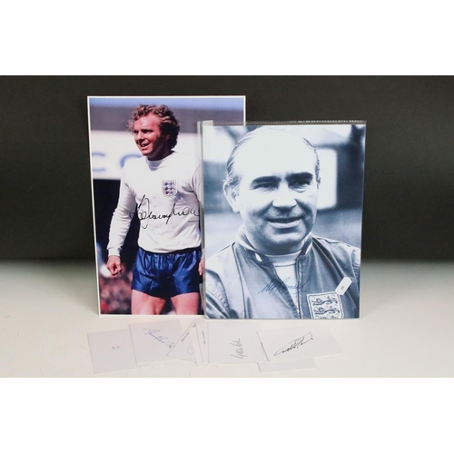 615 - Football interest - Signed Photograph of Sir Bobby Moore and Signed Photograph of Sir Alf Ramsey tog... 