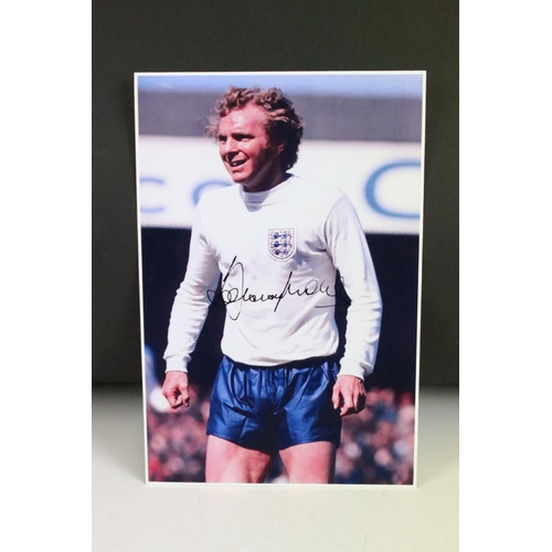 615 - Football interest - Signed Photograph of Sir Bobby Moore and Signed Photograph of Sir Alf Ramsey tog... 