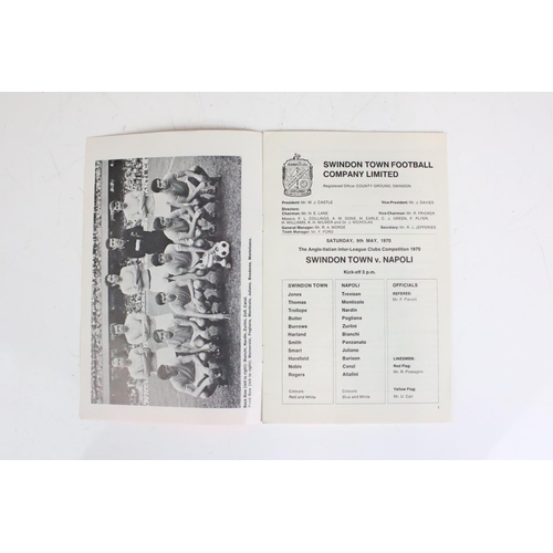 617 - Swindon Town Football Club - Seven Anglo Italian football programmes to include 2 x Final v Napoli 2... 