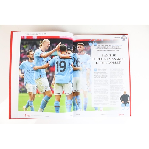 623 - Hardback 2023 FA Cup Final Manchester City Vs Manchester United. Limited edition football programme ... 