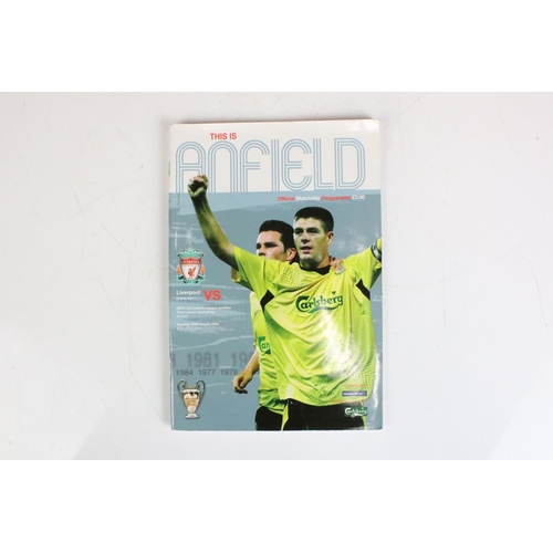 629 - Football Programmes - Set of seven 2005 Champions League Liverpool home programmes & tickets, vg ove... 