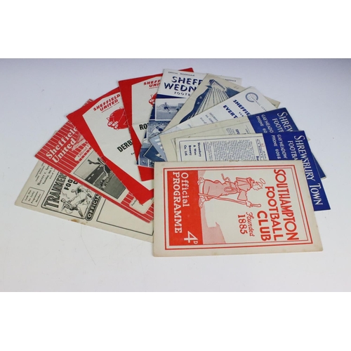 630 - A collection of 104 1950s football programmes, including Chelsea Vs Tottenham 1950/1 scarce 4 page i... 