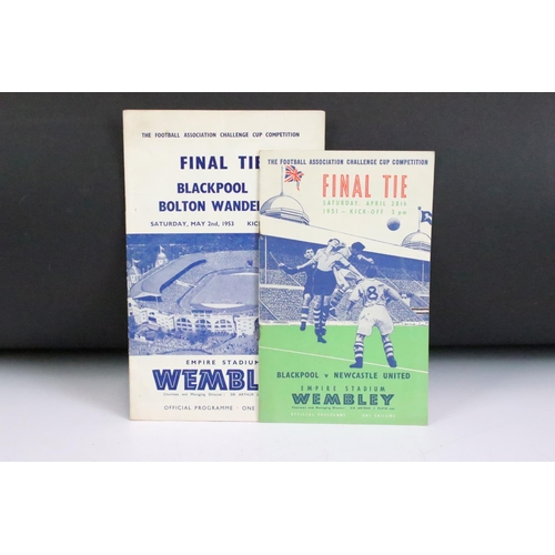 636 - Football Programmes - Two 1950s FA Cup Final programmes to include 1951 Blackpool v Newcastle and 19... 