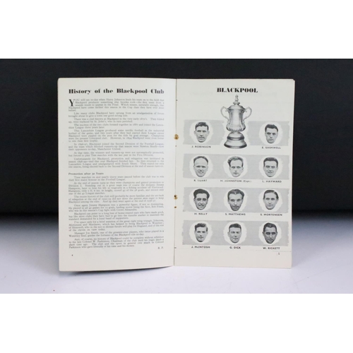 637 - Football Programmes - 1948 FA Cup Final Blackpool v Manchester United football programme played 24th... 