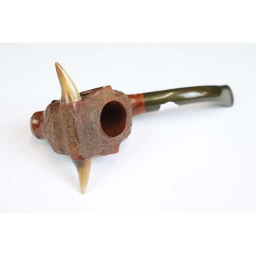 235 - Two novelty smokers pipes with bowls in the form of a bull and a dog