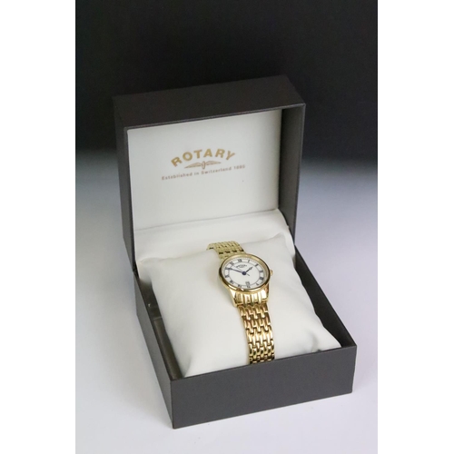 240 - Boxed rotary watch with original receipt, spare links etc.