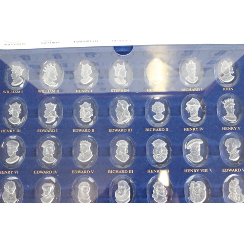 244 - A Danbury mint Royal Crystal cameo set in fitted wooden display case.