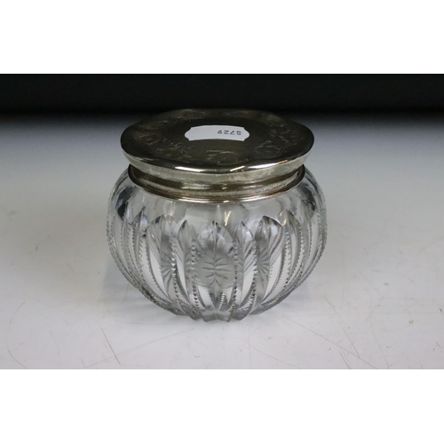 256 - A box of mixed vanity collectables to include fully hallmarked sterling silver topped jars.