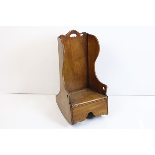 469 - Georgian Mahogany Child's Lambing Rocking Chair of Settle form, 35cm wide x 69cm high