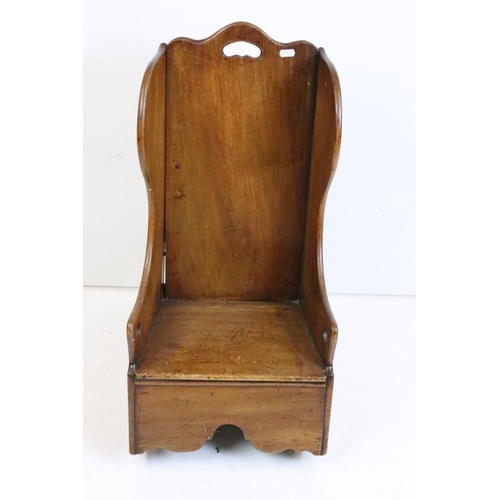 469 - Georgian Mahogany Child's Lambing Rocking Chair of Settle form, 35cm wide x 69cm high