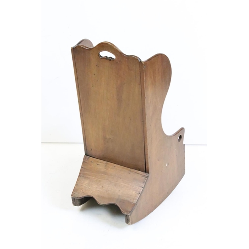 469 - Georgian Mahogany Child's Lambing Rocking Chair of Settle form, 35cm wide x 69cm high