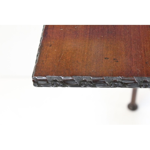 478 - 19th century small mahogany drop flap of unusual form, 60cm long x 65cm high