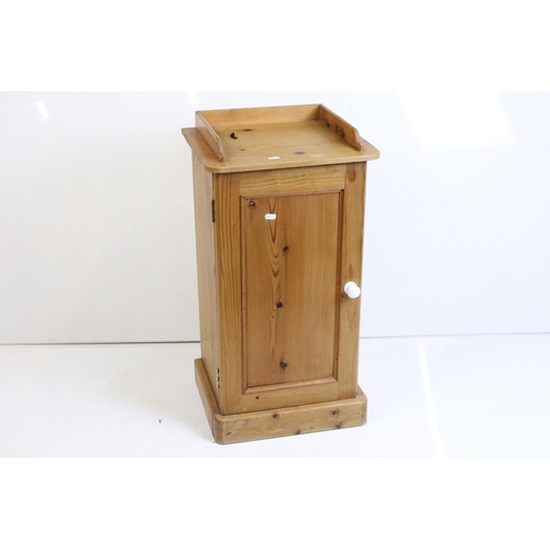 485 - Victorian style Pine Pot Cupboard or Bedside Cabinet, the single door opening to a shelf, 40cm wide ... 