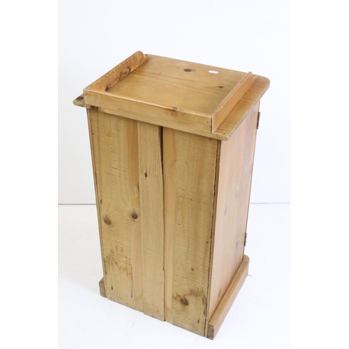 485 - Victorian style Pine Pot Cupboard or Bedside Cabinet, the single door opening to a shelf, 40cm wide ... 