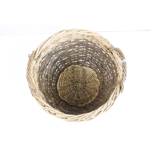 544 - Wicker Twin Handled Log Basket, 51cm high