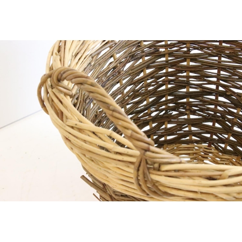 544 - Wicker Twin Handled Log Basket, 51cm high