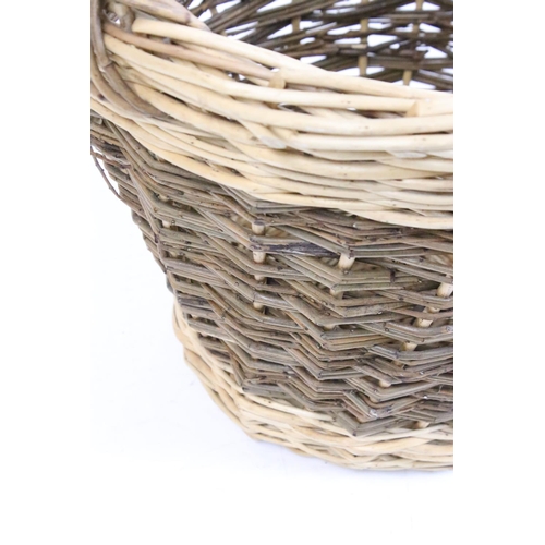 544 - Wicker Twin Handled Log Basket, 51cm high