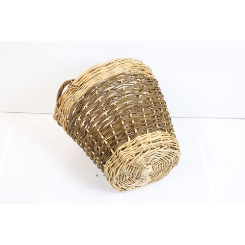 544 - Wicker Twin Handled Log Basket, 51cm high